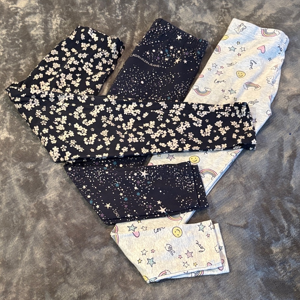 3 pairs Patterned Leggings girls size 10